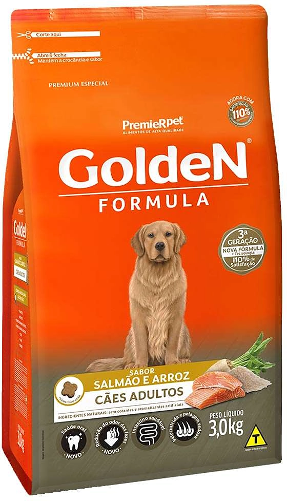 Ração Premier Golden Formula Cães Adultos Salmão e Arroz