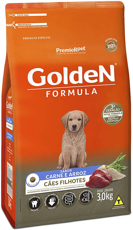 Ração Premier Golden Formula Cães Filhotes Carne e Arroz