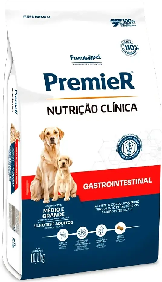 Ração Premier Nutrição Clínica Gastrointestinal para Cães Adultos Médio e Grande Porte
