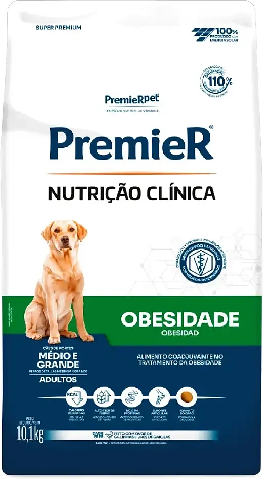 Ração Premier Nutrição Clínica Obesidade para Cães Adultos Médio e Grande Porte