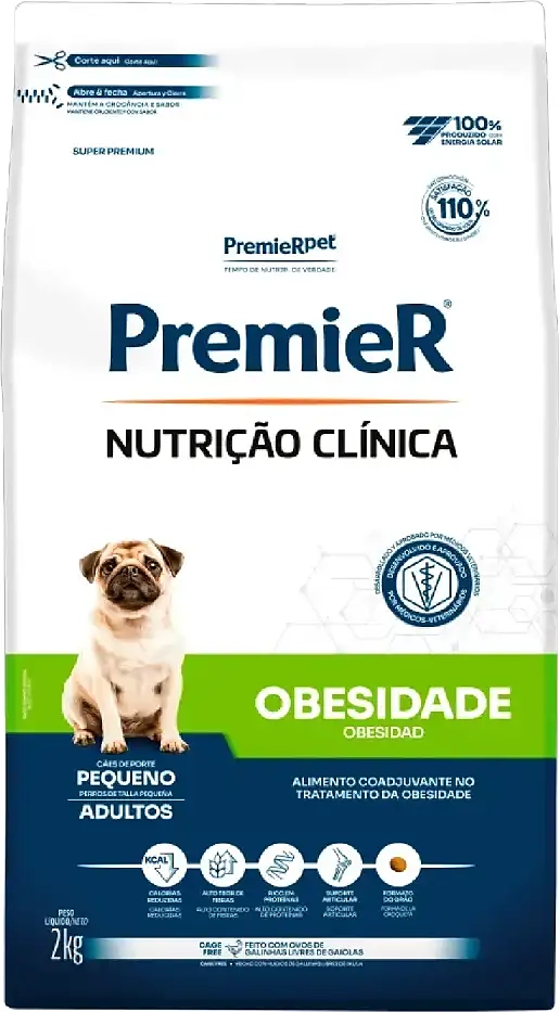 Ração Premier Nutrição Clínica Obesidade para Cães Adultos Pequeno Porte