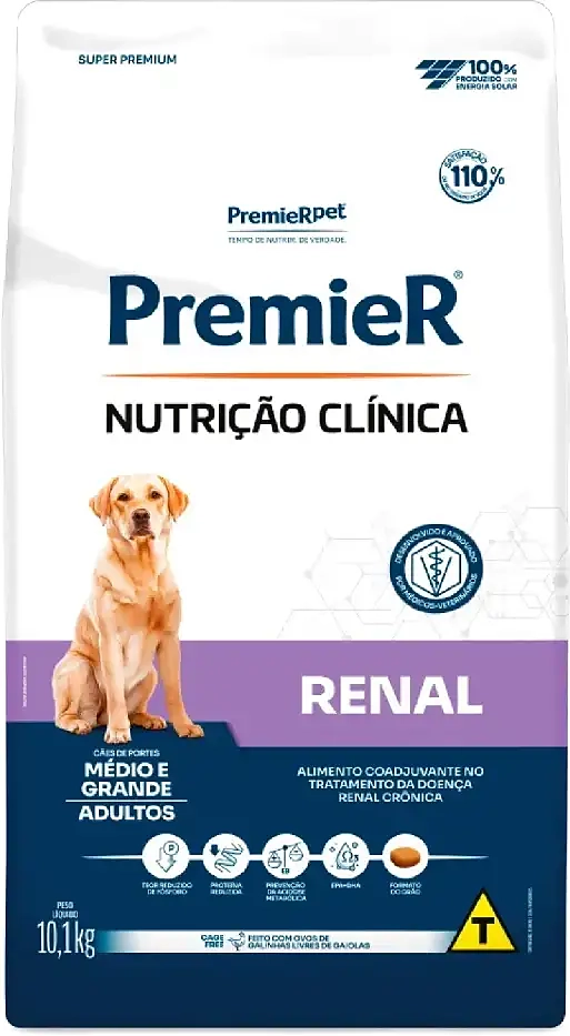 Ração Premier Nutrição Clínica Renal para Cães Adultos Médio e Grande Porte
