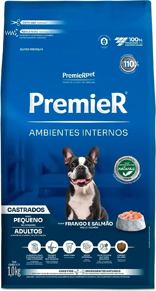 Ração Premier Pet Ambiente Interno Cães Castrados