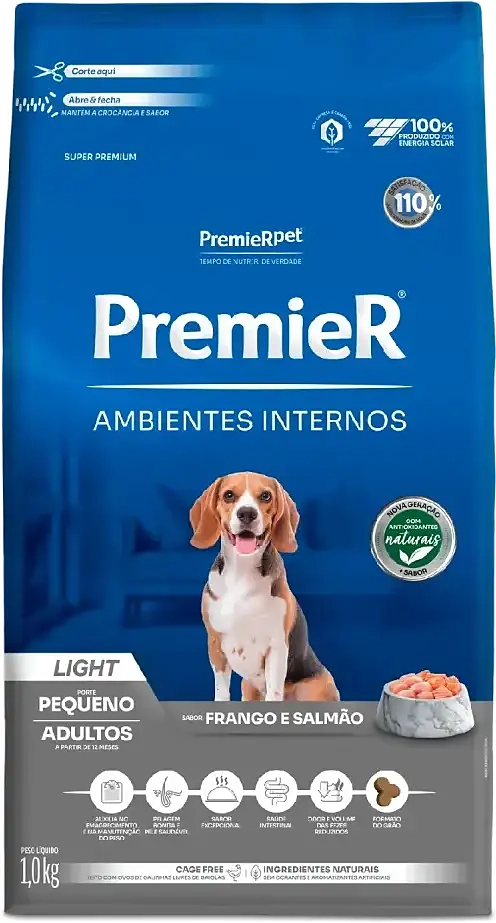 Ração Premier Pet Ambientes Internos Cães Adultos Light
