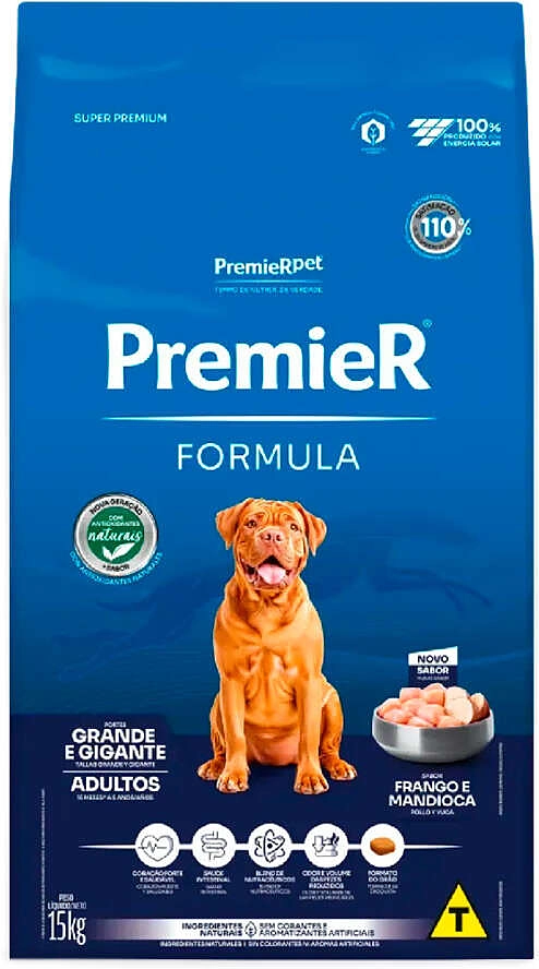 Ração Premier Pet Formula Cães Adultos Raças Grandes e Gigantes Frango