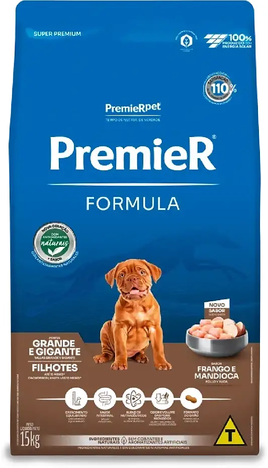 Ração Premier Pet Formula Cães Filhotes Raças Grandes e Gigantes Frango