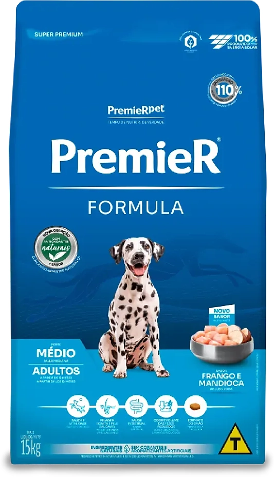 Ração Premier Pet Formula Frango Cães Adultos Raças Médias