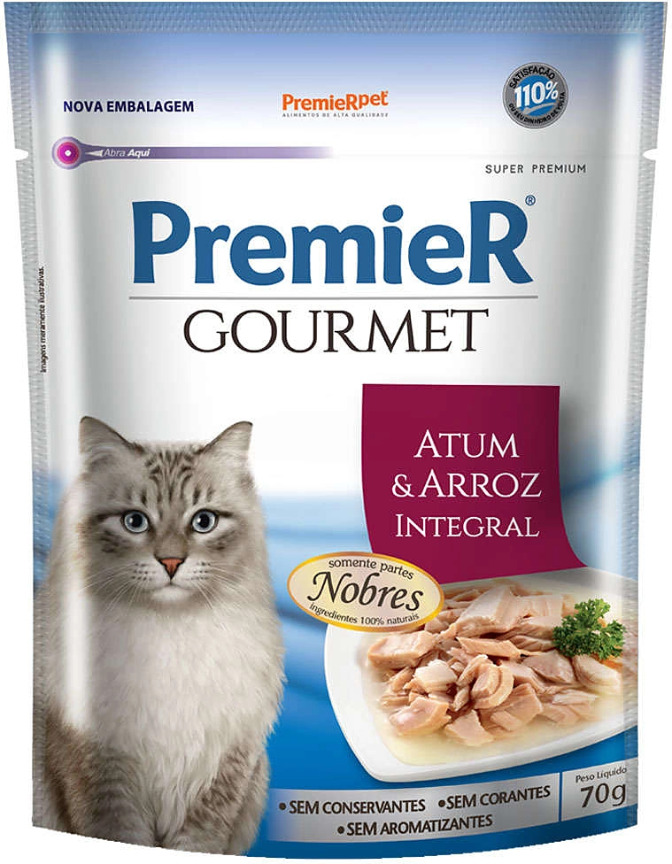Ração Premier Pet Gourmet Sachê Atum para Gatos Adultos