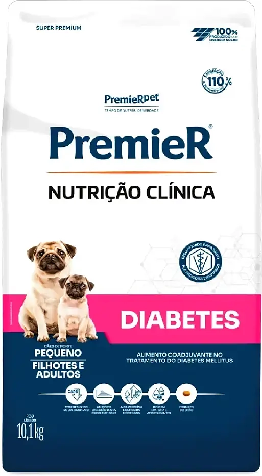 Ração Premier Pet Nutrição Clínica Diabetes para Cães Adultos e Filhotes Pequeno Porte