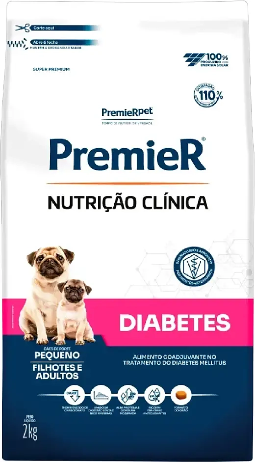 Ração Premier Pet Nutrição Clínica Diabetes para Cães Adultos Pequeno Porte