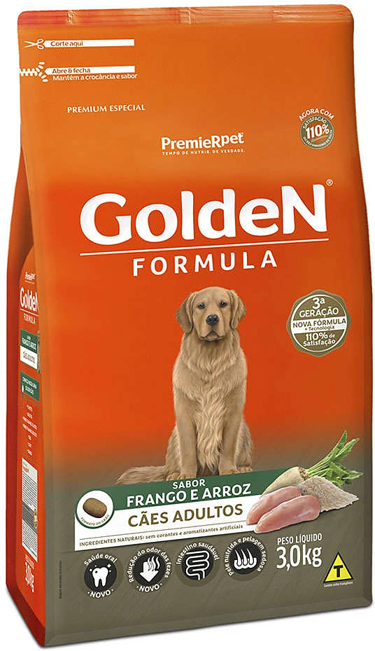 Ração Seca PremieR Pet Golden Formula Cães Adultos Frango e Arroz