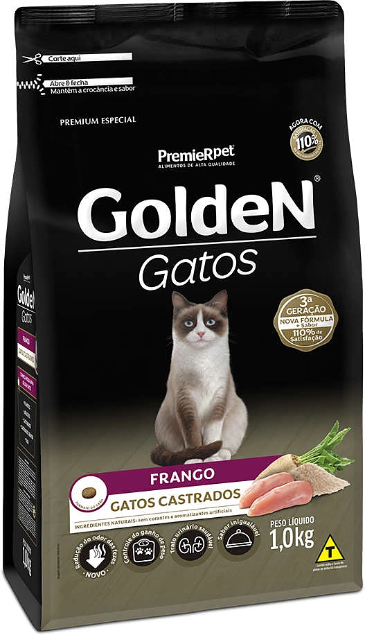 Ração Seca PremieR Pet Golden Gatos Adultos Castrados Frango