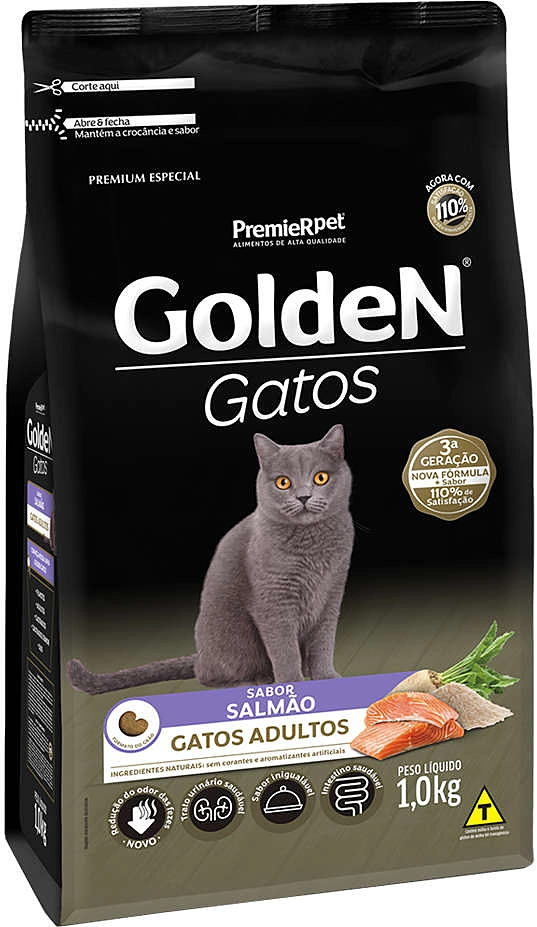 Ração Seca PremieR Pet Golden Gatos Adultos Salmão