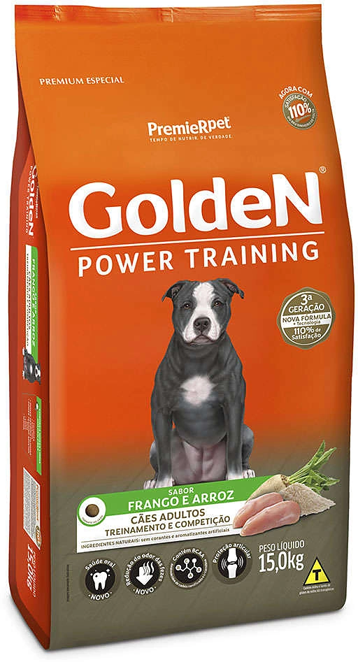 Ração Seca PremieR Pet Golden Power Training Cães Adultos Frango e Arroz