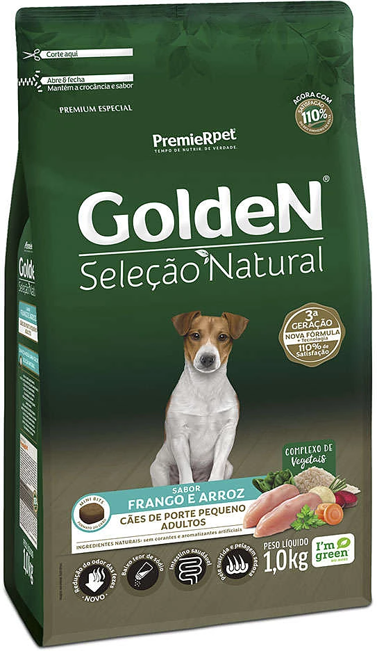Ração Seca PremieR Pet Golden Seleção Natural para Cães Adultos Mini Bits