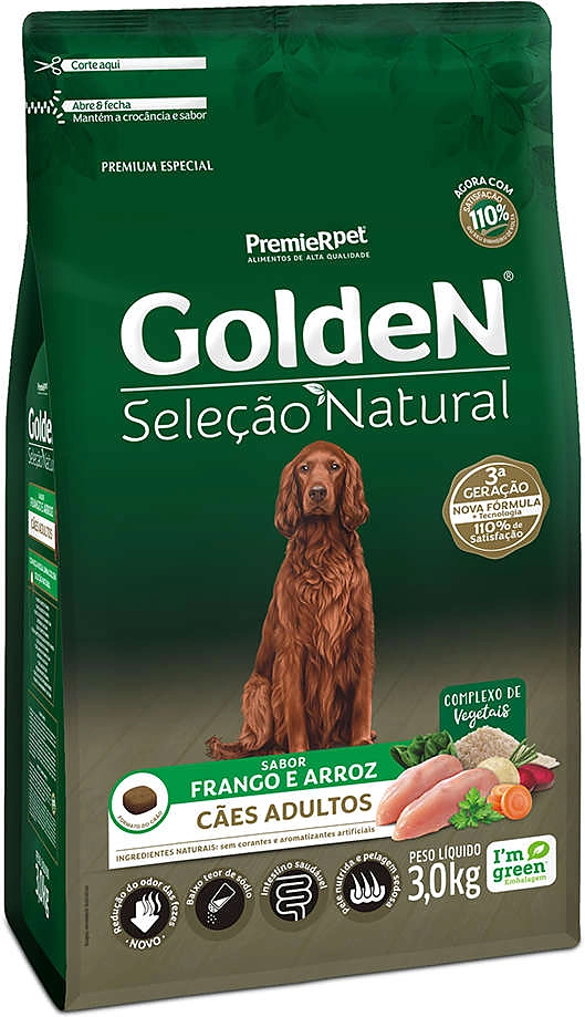 Ração Seca PremieR Pet Golden Seleção Natural para Cães Adultos