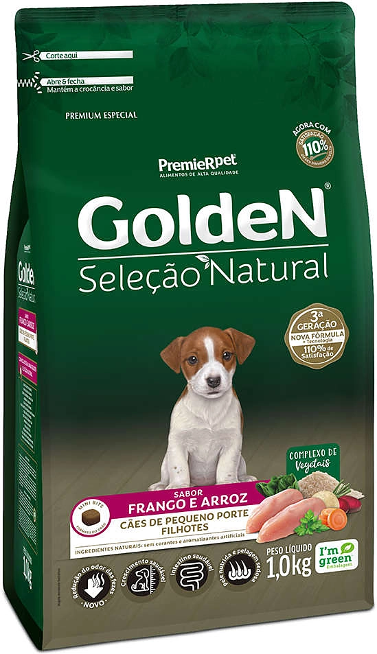 Ração Seca PremieR Pet Golden Seleção Natural para Cães Filhotes Mini Bits