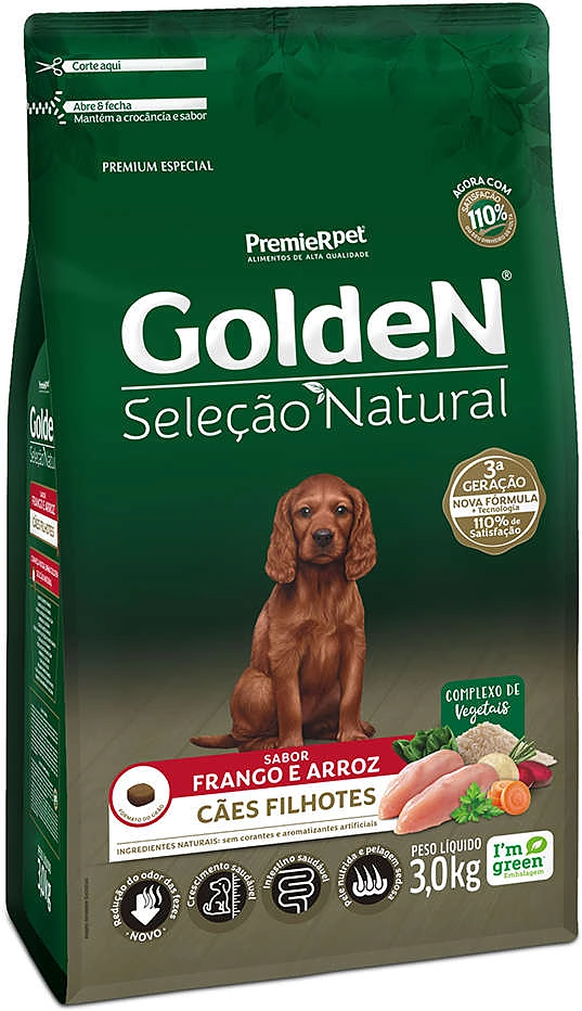 Ração Seca PremieR Pet Golden Seleção Natural para Cães Filhotes