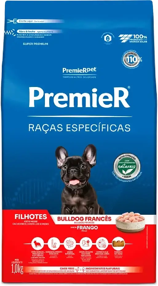 Ração Seca Premier Pet Raças Específicas Bulldog Francês para Cães Filhotes