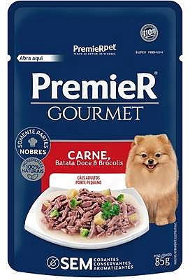 Ração Úmida Premier Gourmet Carne Batata Doce e Brócolis para Cães Porte Pequeno