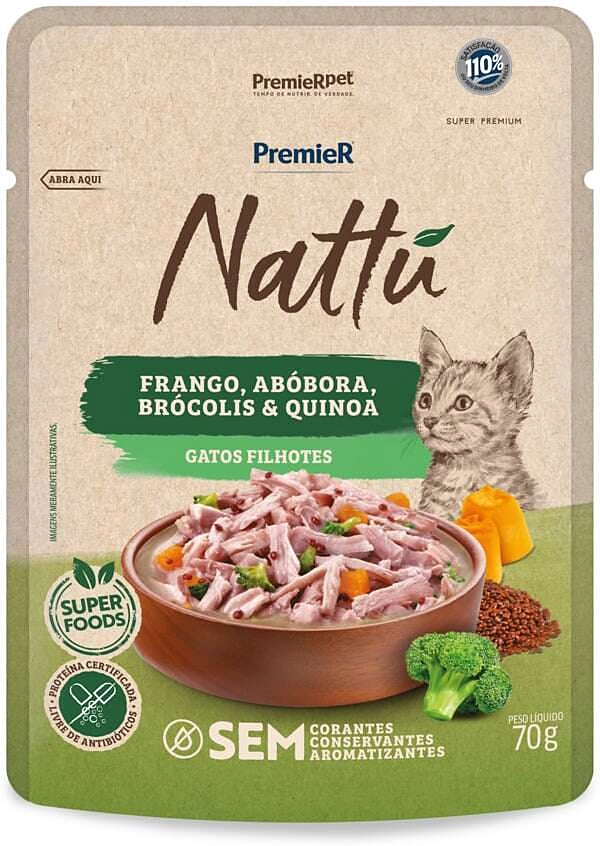 Ração Úmida Premier Nattú para Gatos Filhotes sabor Frango e Abóbora