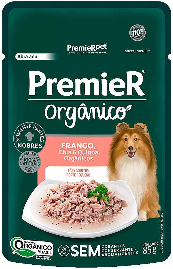 Ração Úmida PremieR Orgânico Frango para Cães Adultos de Porte Pequeno