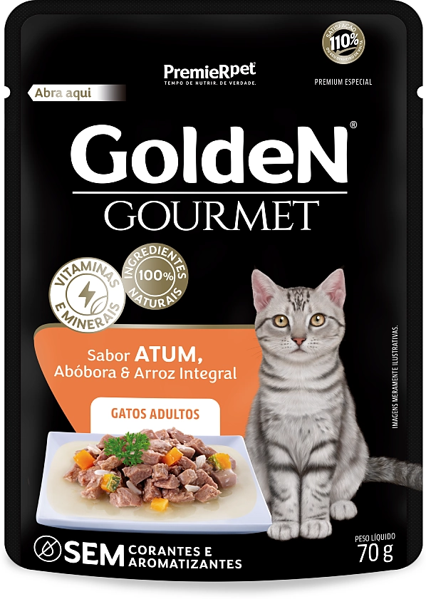 Ração Úmida PremieR Pet Golden Gourmet Atum para Gatos Adultos