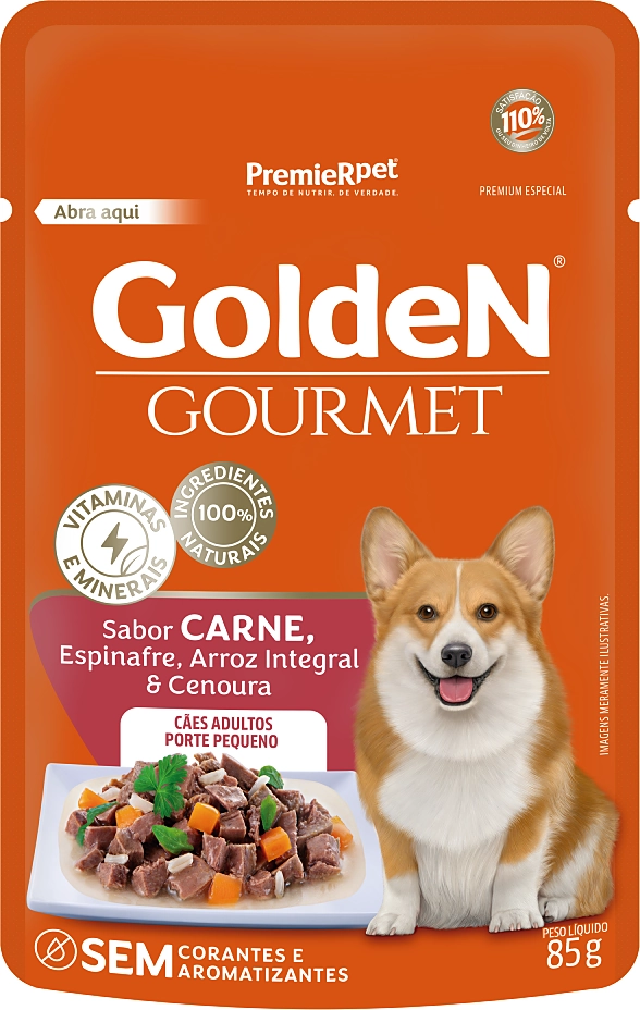 Ração Úmida PremieR Pet Golden Gourmet Carne para Cães Adultos de Porte Pequeno