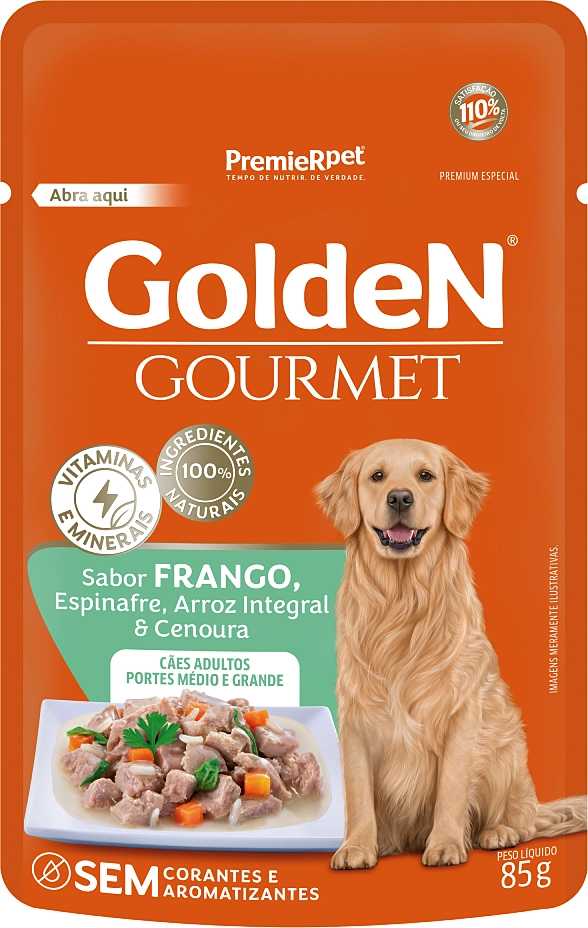 Ração Úmida PremieR Pet Golden Gourmet Frango para Cães Adultos de Porte Médio e Grande