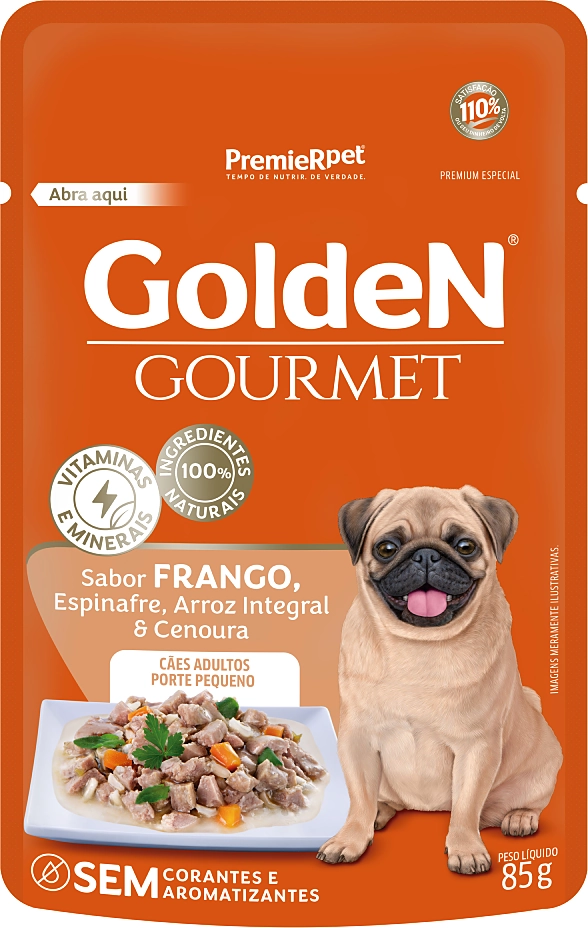 Ração Úmida PremieR Pet Golden Gourmet Frango para Cães Adultos de Porte Pequeno