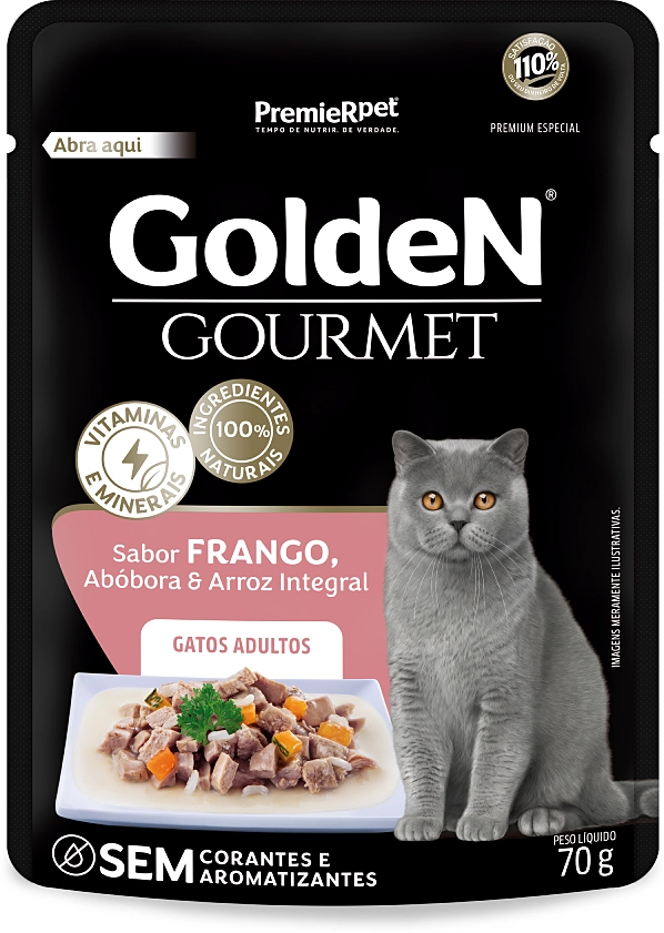 Ração Úmida PremieR Pet Golden Gourmet Frango para Gatos Adultos