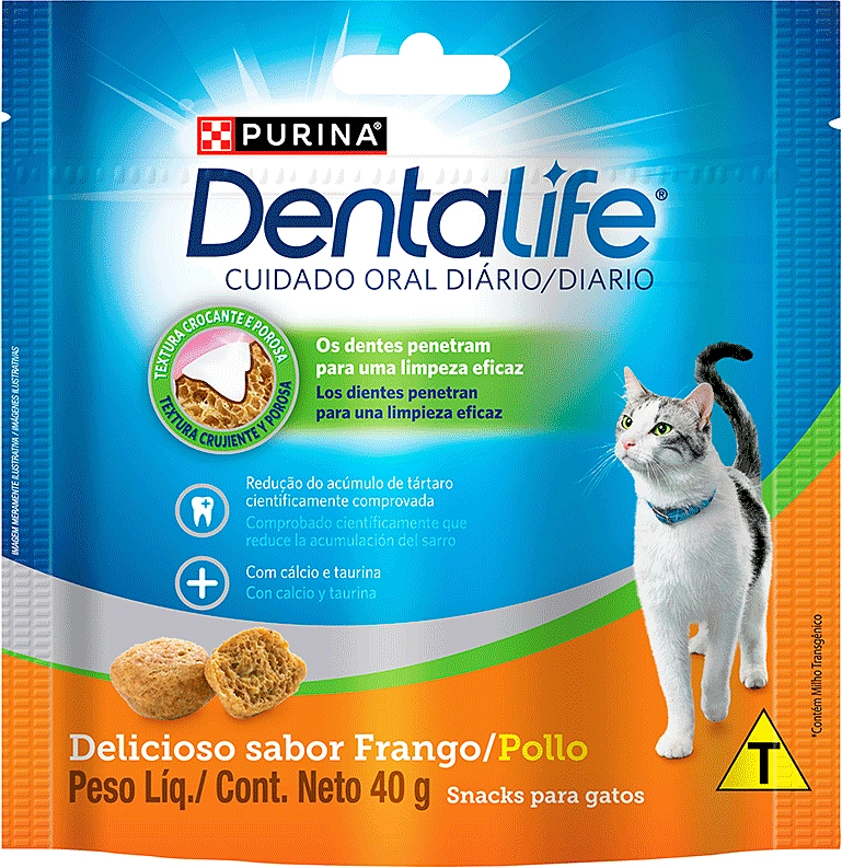Petisco Purina DentaLife para Gatos Adultos Sabor Frango