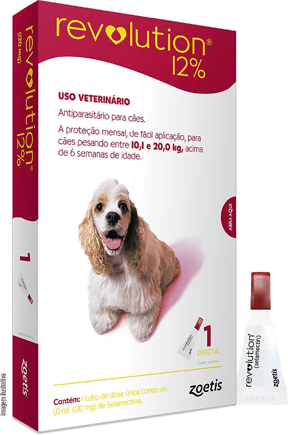 Revolution 12% Antipulgas para Cães de 10 a 20 kg