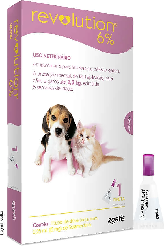 Revolution 6% Antipulgas para Cães e Gatos até 2,5 kg