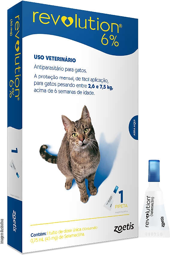 Revolution 6% Antipulgas para Gatos de 2,5 a 7,5 kg