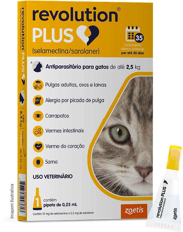 Revolution Plus Antiparasitário para Gatos de 1,25 a 2,5 kg