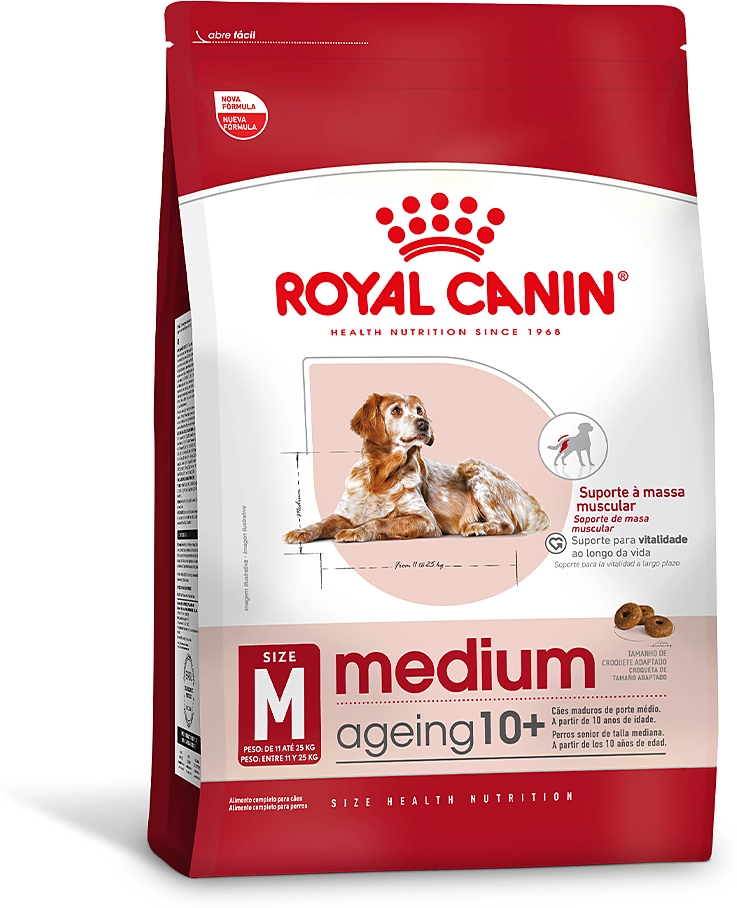 Ração Royal Canin Medium Ageing 10 + para Cães Idosos de Raças Médias com 10 Anos ou mais