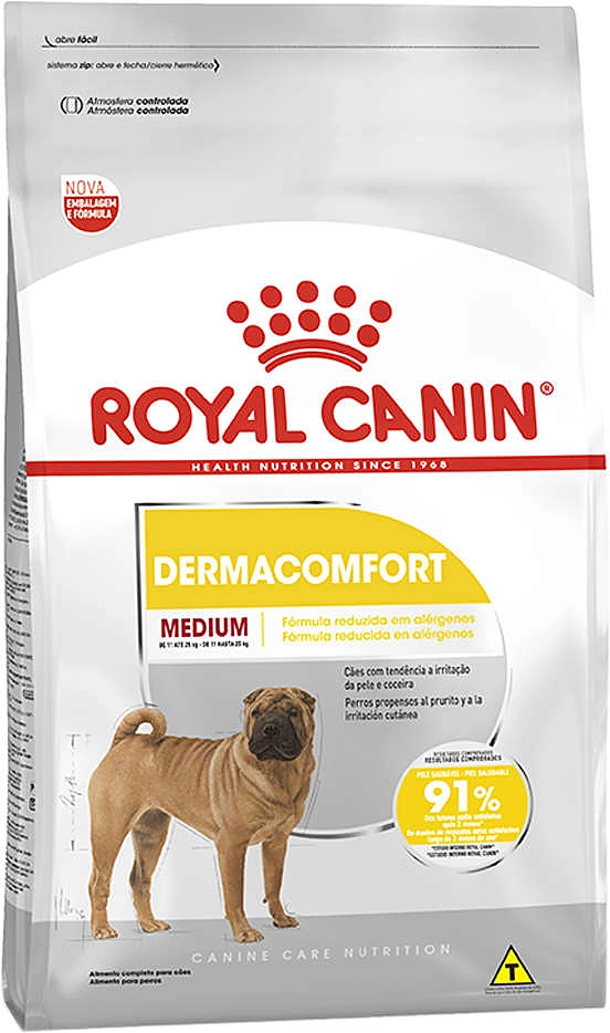 Ração Royal Canin Medium Dermacomfort para Cães de Raças Médias Adultos e Idosos Pele
