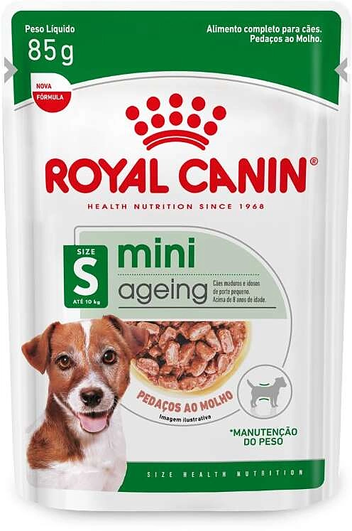 Ração Royal Canin Sachê Size Health Nutrition Wet para Cães Adultos Raças Pequenas a partir de 12 Anos de Idade