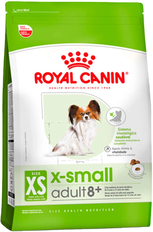 Ração Royal Canin X-Small Adulto 8+ para Cães Adultos e Idosos de Porte Miniatura