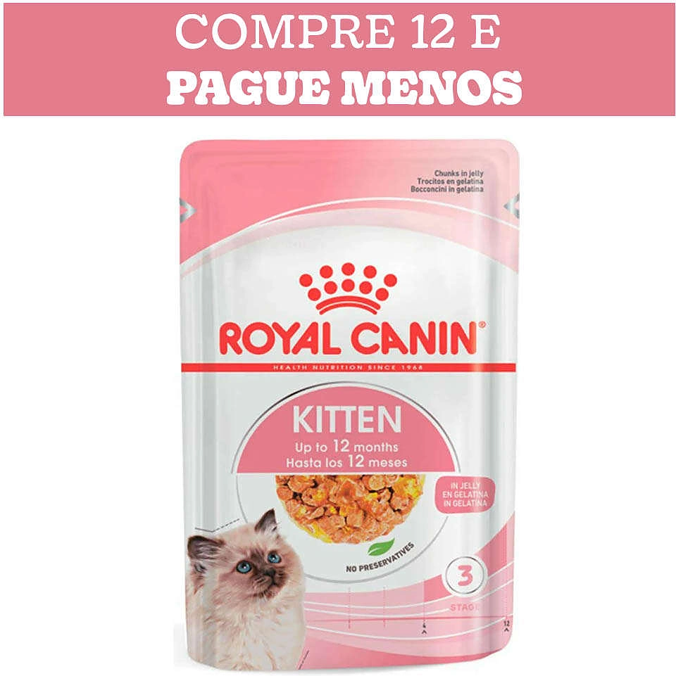 Ração Úmida Royal Canin Sachê Jelly Filhotes Kitten para Gatos Filhotes de até 12 meses -