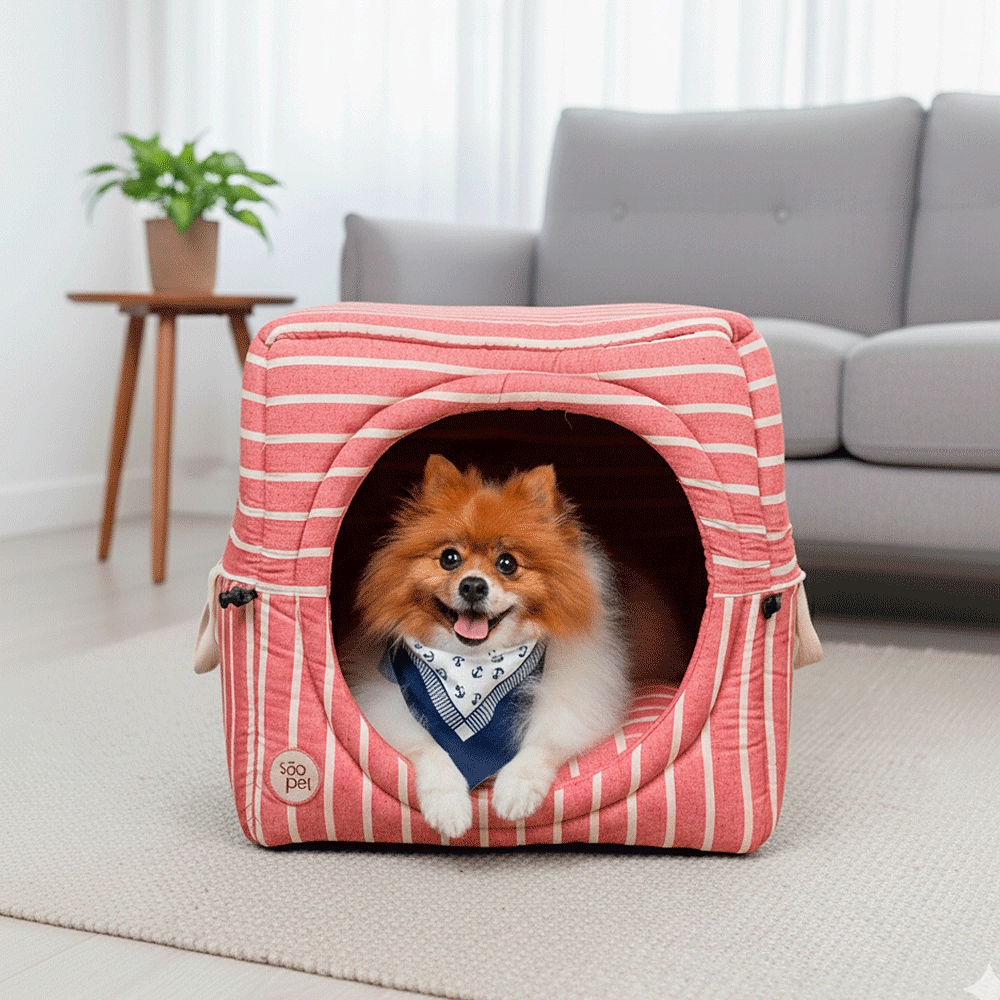 Cama Iglu São Pet Toca Sancho Vermelha para Cães e Gatos