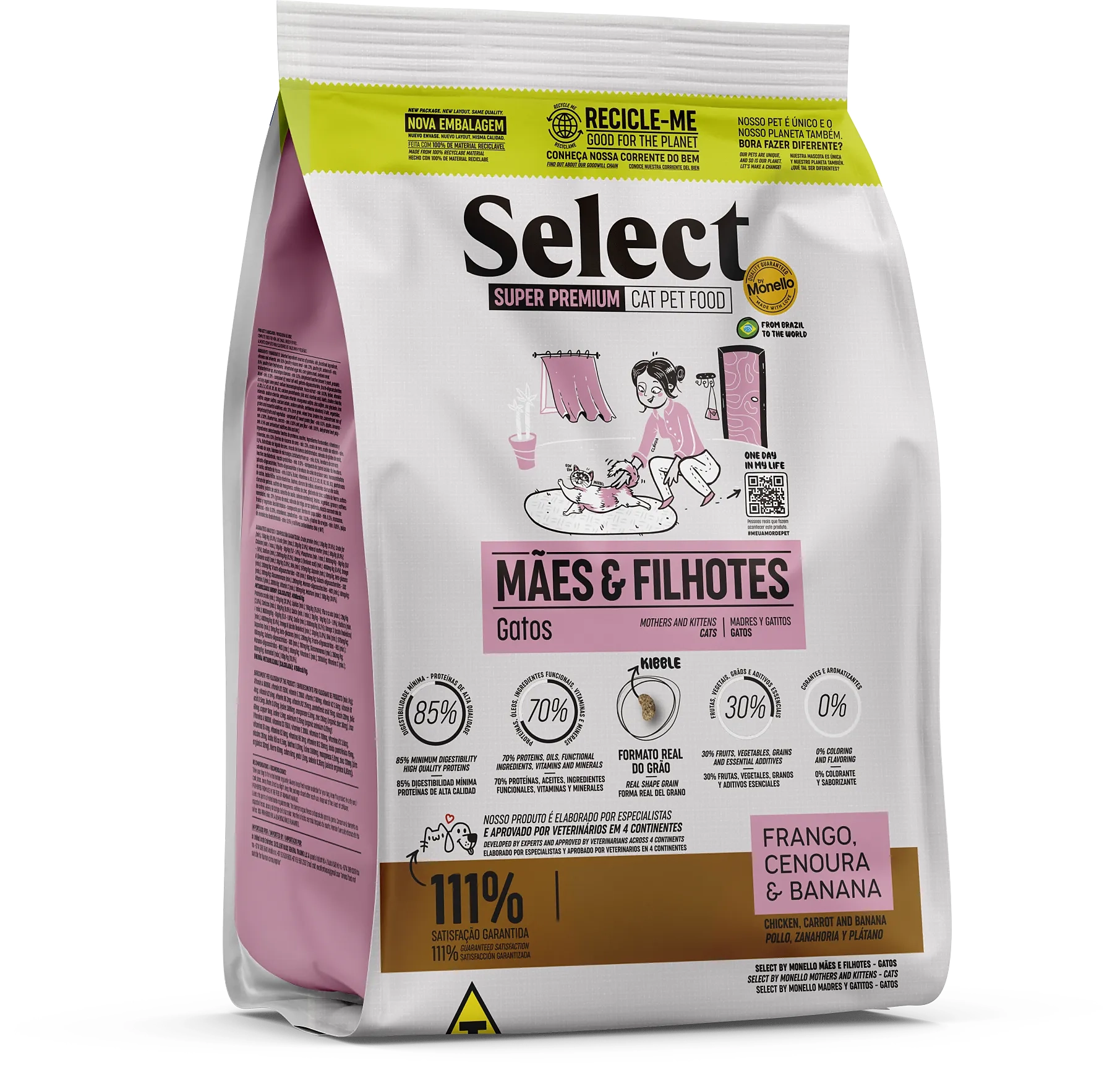 Select By Monello Mães e Filhotes – Gatos – Frango, Cenoura e Banana