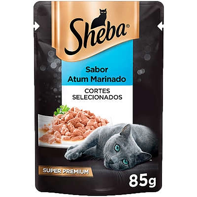 Ração Úmida Sheba Sachê Cortes Selecionados Sabor Atum Marinado para Gatos Adultos