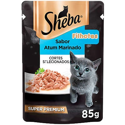 Ração Úmida Sheba Sachê Cortes Selecionados Sabor Atum Marinado para Gatos Filhotes