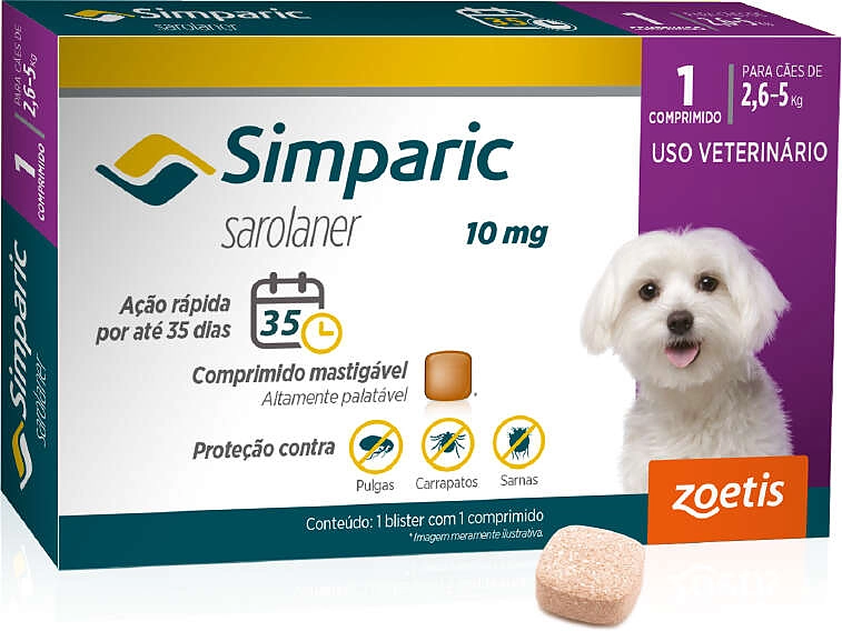 Simparic 10 mg (Cães 2,6 a 5 kg)