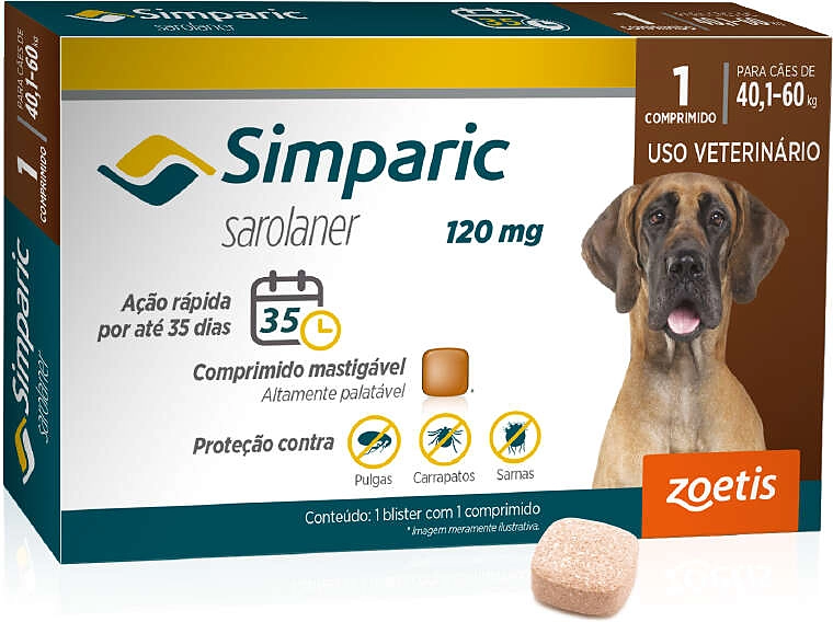 Simparic 120 mg (Cães 40,1 a 60 kg)