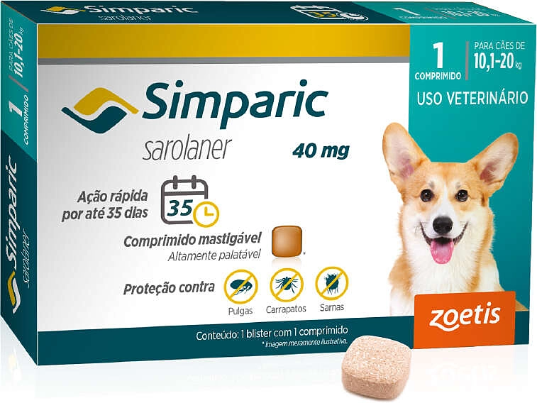 Simparic 40 mg (Cães 10,1 a 20 kg)
