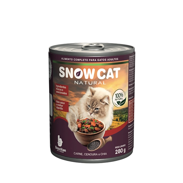 Enlatado Snow Cat Natural Carne, Cenoura e Chia