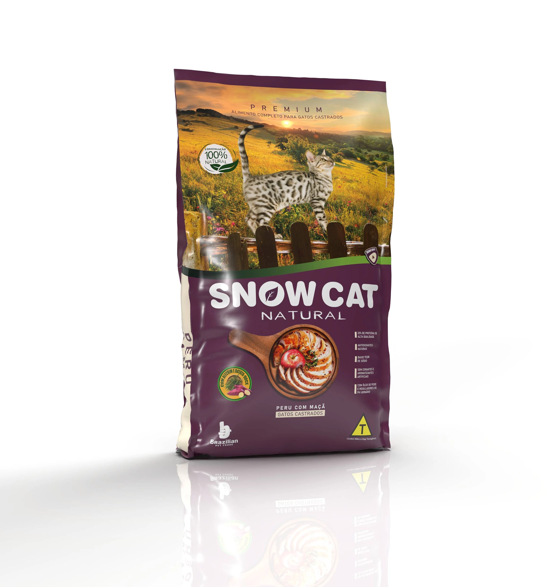 Ração Snow Cat Natural Peru com Maçã